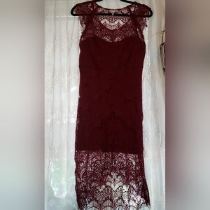 Intimately By Free People Burgundy Lace Dress Size Small
